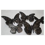 Metal Butterfly Wall Sculptures w/Antique