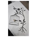 Black Metal Wire Birdcage Wall Hanging