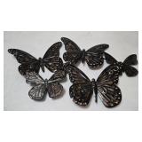 Metal Butterfly Wall Sculptures w-Antique