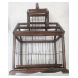 Wooden Wire Birdcage w/Cathedral Roof