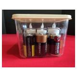 Square Acrylic Nox w/Assorted Batteries & More