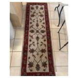 NWT 83ï¿½x24ï¿½ Red Runner Rug W/ Floral Vine Motifs