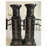 (2) Pillar Ceramic Candle Holders