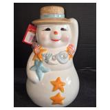 NIP Mr. Christmas 10" Ceramic Beach Snowman,