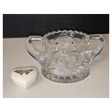 1.75" Japanese Heart Shaped Ring Box & a Pressed