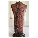 17.5" Reddish-brown and Black Decorative Metal