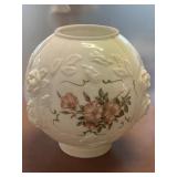 Hand Painted Floral Milk Glass Lamp Shade Globe