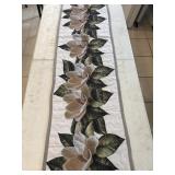 106" x15"  Quilted Table Runner Magnolia Flower