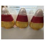 NIB (3) 5"  Set of Glass Candy Corns .