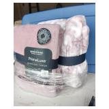 (2) Berkshire Pink Patterned Velvet Soft