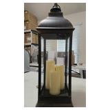 Decorative Lantern, Gold Brushed Black