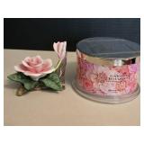 Homeworx Garden Bouquet Candle & Porcelain Rose