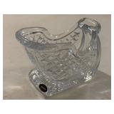 Crystal Glass Sleigh Sled Heavy 24% Lead Holiday