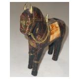 Antique Hand Carved Wooden Horse Hammered with