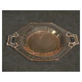 Pink Depression Glass Octagonal 2-Handled Plate