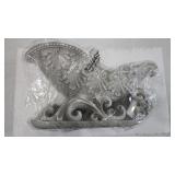 NIB 13.5 " White Christmas Sleigh Decor