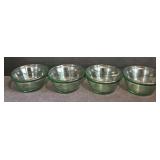 (4) Green Custard Cups