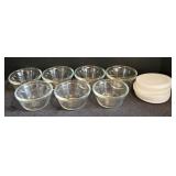 (7) Clear Small Bowls w/Lids
