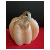 NWOT Hand-blown Art Glass Pumpkin features a