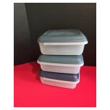 (3) Square Plastic Containers w/Lids