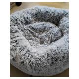 Fluffy Anxiety relief Dog bed Grey