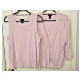 Sz XL Pink Sweater Tank & Matching 3/4 Length