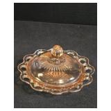 Pink Depression Glass Covered Butter Dish or