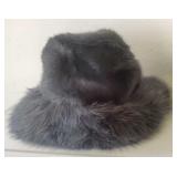 NWT Grey Faux Fur Bucket Styled Hat