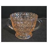 1940s Pink Depression Glass Open Sugar Bowl