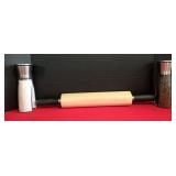 Larhe Wooden Rolling Pin & Salt & Pepper Grinders