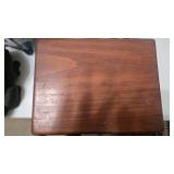 Dark Wood Keepsake Box with Hinged Lid Brass