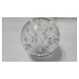 Clear Glass Bubble Paperweight 4"ï¿½4"