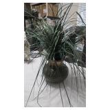 Green Ceramic Vase w/Bear Grass 9"ï¿½8"  All 28"ï¿½25"