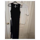 (1) NWT Sz Med  Black & White Jumpsuit With Tie