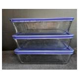 (3) PC Pyrex Set w/Lids