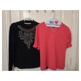 Sz PM Worthington Black Sweater w/Embroidered