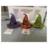 NIB (3) Mr. Halloween Crackled Glass Witch
