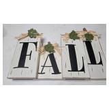 White and-Black Wooden "FALL" Block Wall Sign