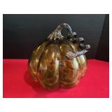 NWT Amber and Gold Fleck Hand-blown Glass p