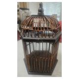 20"ï¿½13" Hexagonal Wooden & Bamboo Bird Cage