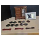 Old Jewelry Box w/Heart Accents, (13) Magnetic