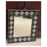 Handcrafted Mirror W/Embossed Metallic Diamond