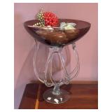 Jozefina Krosno Hand Blown Art Glass Pedestal