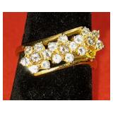 Sz 6 18K Gold & Diamond Ring 5.3 Grams