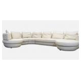 Natuzzi Designer Corner Sofa Leather Beige