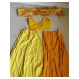 Mandarin Orange Lehenga Choli Set with 2