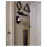 Wall Mounted Wooden Pool Accessory Set