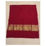 Red Saree W/ a Broad Gold Zari Woven Border