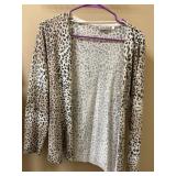 Sz S CANDA Fine Knit Leopard Print Cardigan