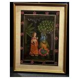 VTG Indian Painting Hindu Deities Radha and